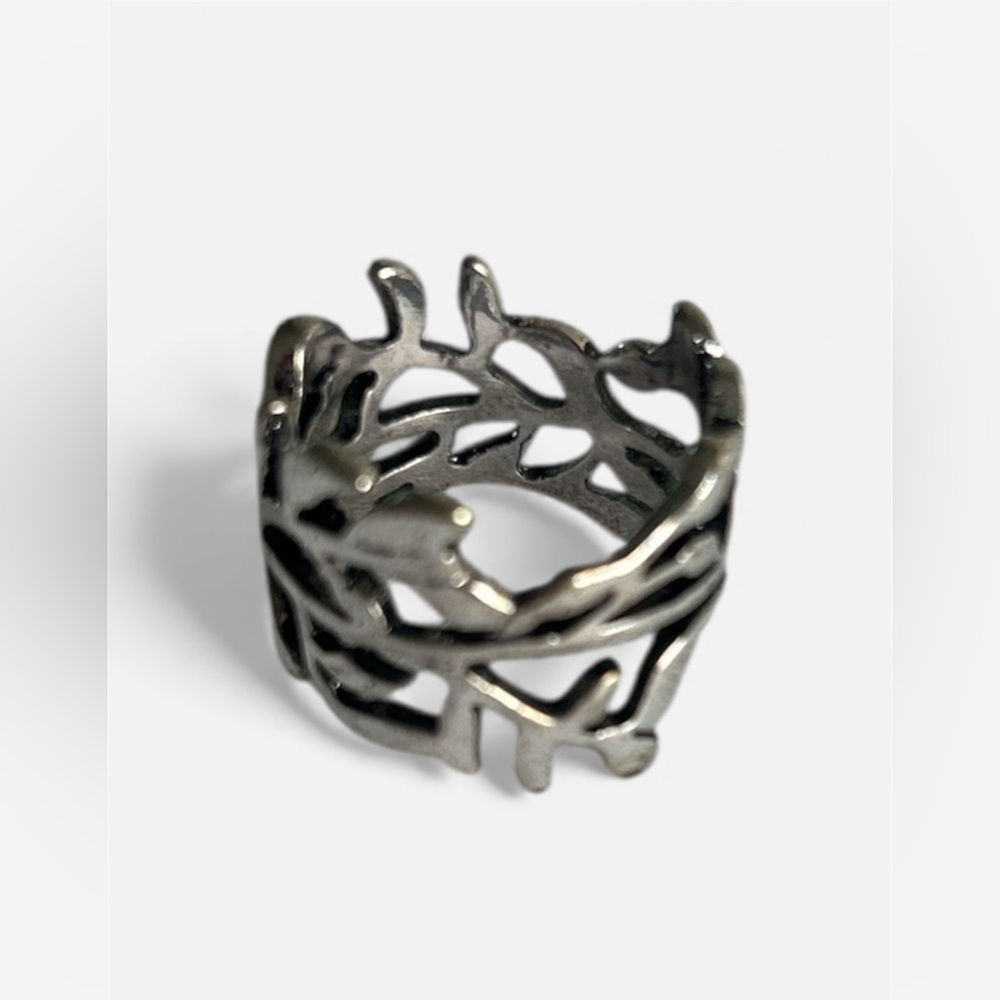 Silver Leaf Design Ring